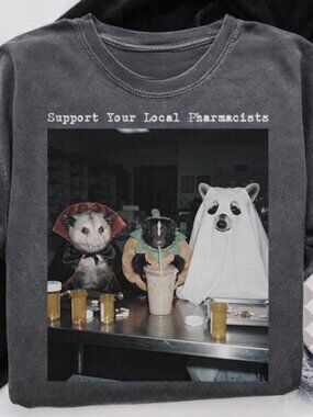 Pharmacist Halloween Raccoon Shirt, Possum Pharmacy Tech Graduation Gifts